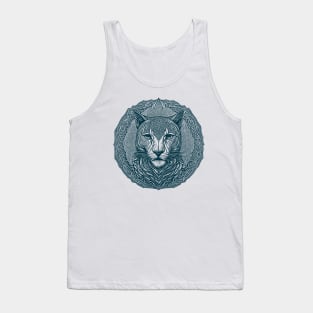 Monochrome Mountain Lion Portrait Tank Top